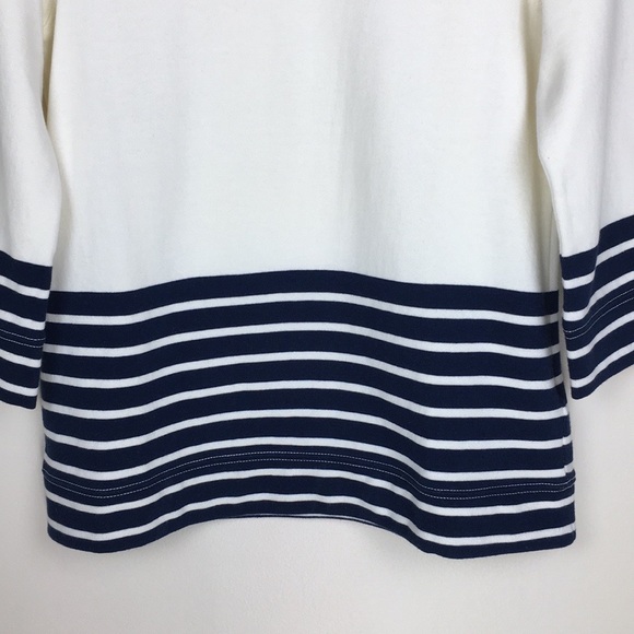 COPY - J. Crew Fleece Navy Nautical Colorblock Popover - Picture 4 of 6